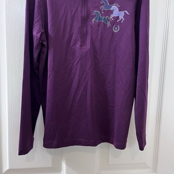 Kerrits Kids Aire Ice Fil Long Sleeve Horse Riding Shirt Magenta Girls Small 6-7 - Picture 7 of 11
